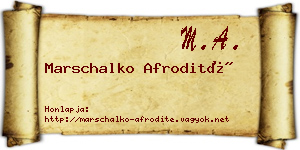 Marschalko Afrodité névjegykártya